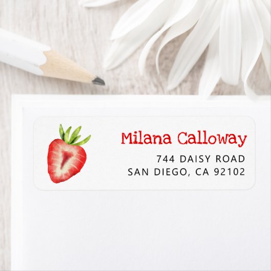 Strawberry Return Address Label (Insitu)