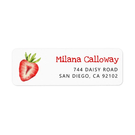 Strawberry Return Address Label (Voorkant)