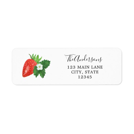 Strawberry Return Address Label (Voorkant)