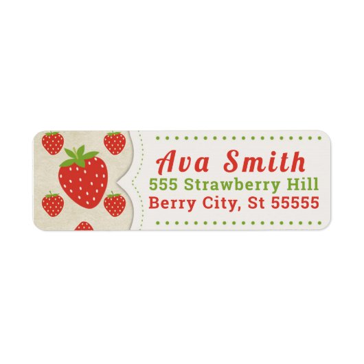 Strawberry Return Address Labels (Voorkant)