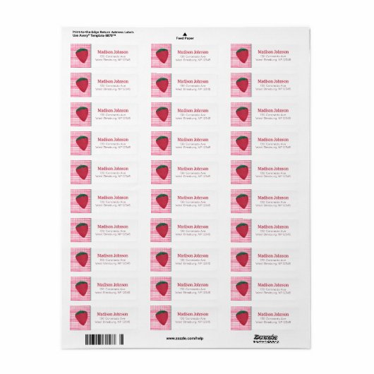Strawberry Return Address Labels (Full Sheet)