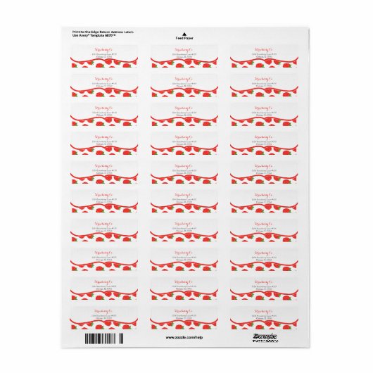 Strawberry Return Address Labels (Full Sheet)