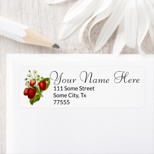 Strawberry Return Address Labels aardbeien (Insitu)