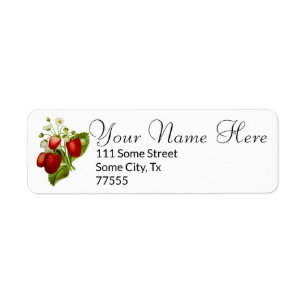 Strawberry Return Address Labels aardbeien