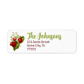 Strawberry Return Address Labels aardbeien (Voorkant)