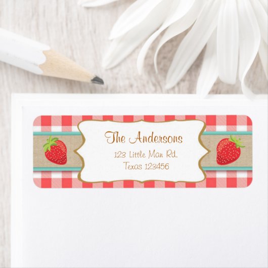 Strawberry Return Address Labels Zomerfruit (Insitu)