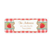 Strawberry Return Address Labels Zomerfruit (Voorkant)