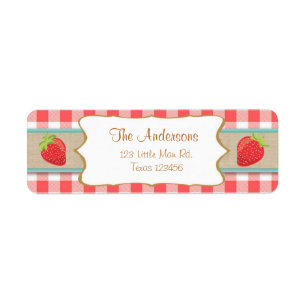 Strawberry Return Address Labels Zomerfruit