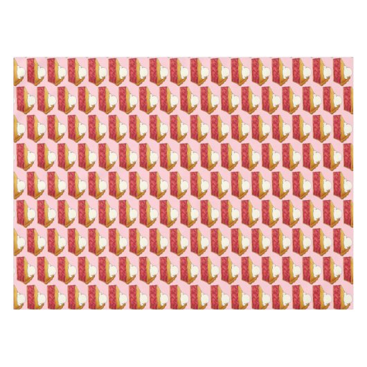 Strawberry Rhubarb Pie a la Mode Dessert Slice Tafelkleed (Voorkant (Horizontaal))