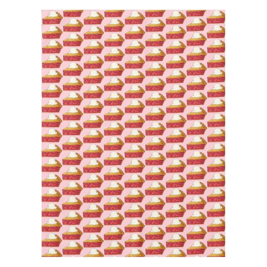 Strawberry Rhubarb Pie a la Mode Dessert Slice Tafelkleed (Voorkant)