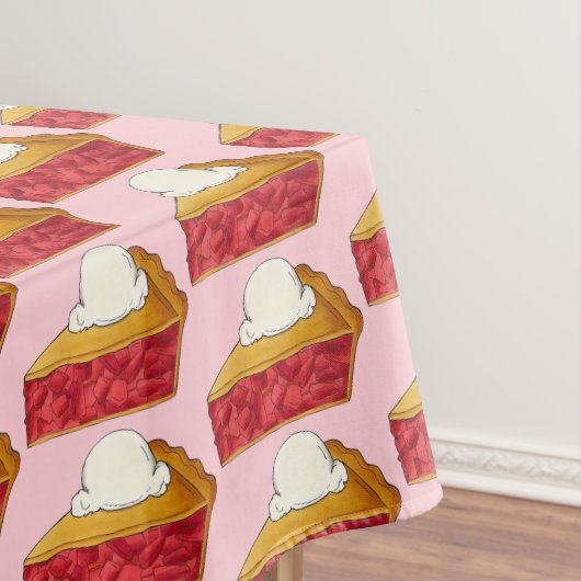 Strawberry Rhubarb Pie a la Mode Dessert Slice Tafelkleed (Voorbeeld)