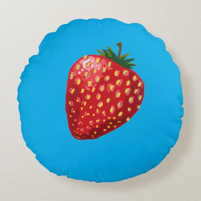 Strawberry Rond Kussen (Voorkant)