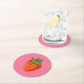 Strawberry Ronde Kartonnen Onderzetter (Insitu)
