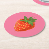 Strawberry Ronde Kartonnen Onderzetter (Gebogen)