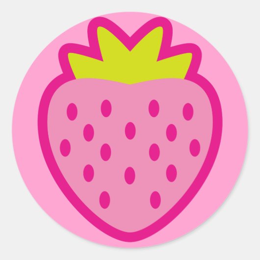 STRAWBERRY RONDE STICKER (Voorkant)