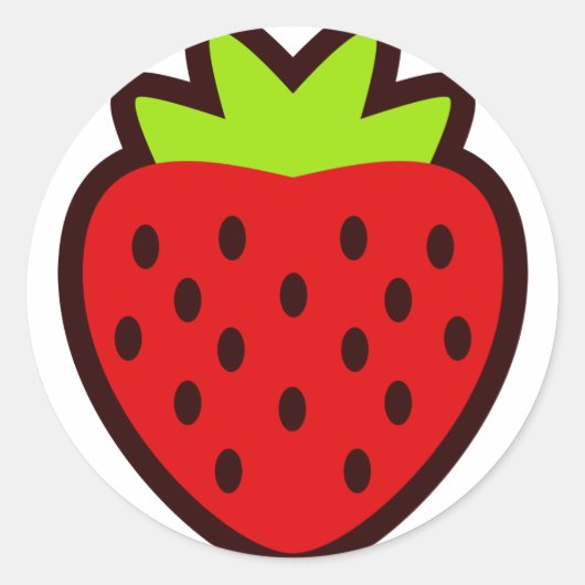 STRAWBERRY RONDE STICKER (Voorkant)