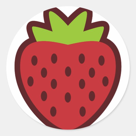 STRAWBERRY RONDE STICKER (Voorkant)