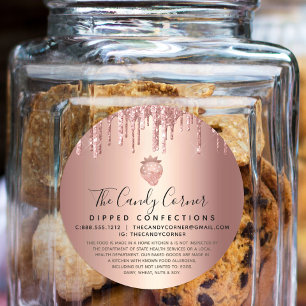 Strawberry Roos Gold Copper Drids Confection Legal Ronde Sticker