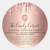 Strawberry Roos Gold Copper Drids Confection Legal Ronde Sticker (Voorkant)