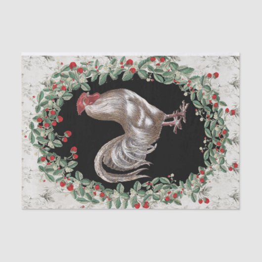 Strawberry Rooster One Tissuepapier (Voorkant)