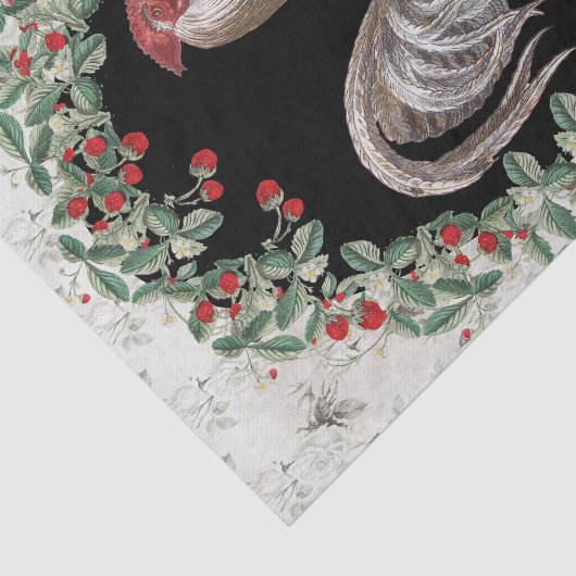 Strawberry Rooster One Tissuepapier (Detail)