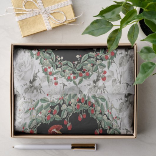 Strawberry Rooster Two Tissuepapier (Geschenk)