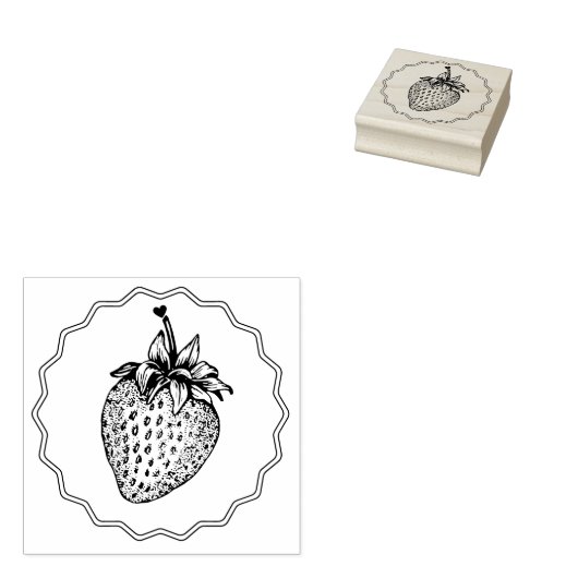 Strawberry Rubberstempel (Gestempeld)