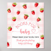 Strawberry Rustic Baby Meisje Douche Boeken voor b Poster (Voorkant)
