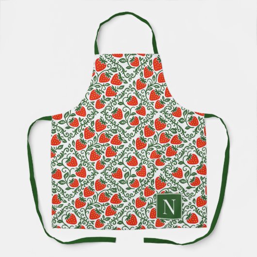 Strawberry Rustic Farmhouse Monogram Schort (Voorkant)