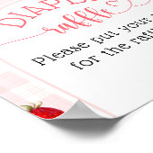 Strawberry rustieke baby meisje douche luier loter poster (Hoek)