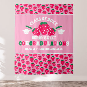 Strawberry School Reunion Afstuderen Banner Wandkleed