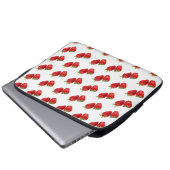 Strawberry Seamless Pattern - Cute Red Fruit on Wh Laptop Sleeve (Voorkant onderkant)