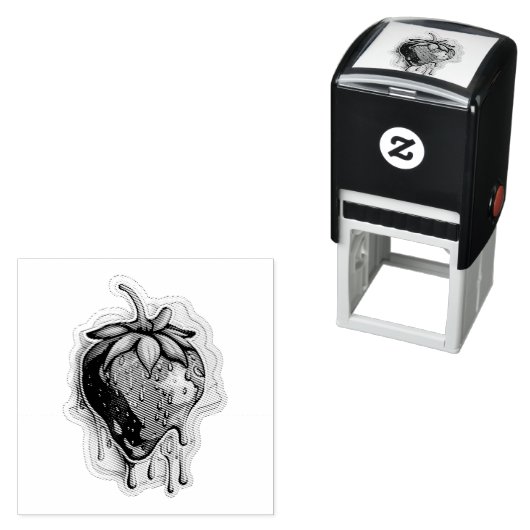 Strawberry Self-Inking Stamp Zelfinktende Stempel (In situ)