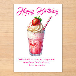 Strawberry Shake Christian Greeting Card Acryl Uitnodigingen