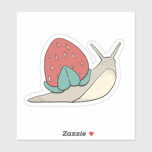 Strawberry Shell Snail Sticker (Vel)