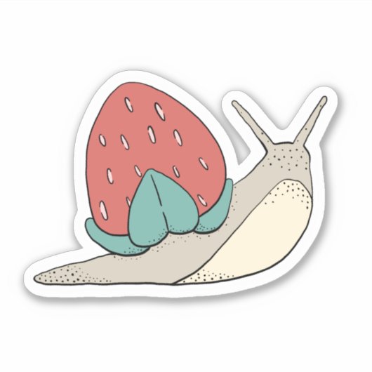 Strawberry Shell Snail Sticker (Voorkant)