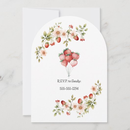 Strawberry Shortcake Baby shower Uitnodiging (Achterkant)