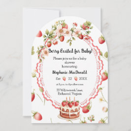 Strawberry Shortcake Baby Shower Uitnodiging