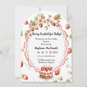 Strawberry Shortcake Baby Shower Uitnodiging