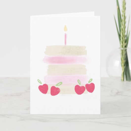 Strawberry Shortcake Birthday Card Bedankkaart (Voorkant)