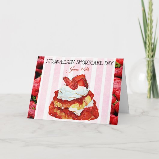 Strawberry Shortcake Day 14 juni Vakantie Kaart (Voorkant)