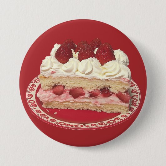 Strawberry Shortcake Delight Ronde Button 7,6 Cm (Voorkant)