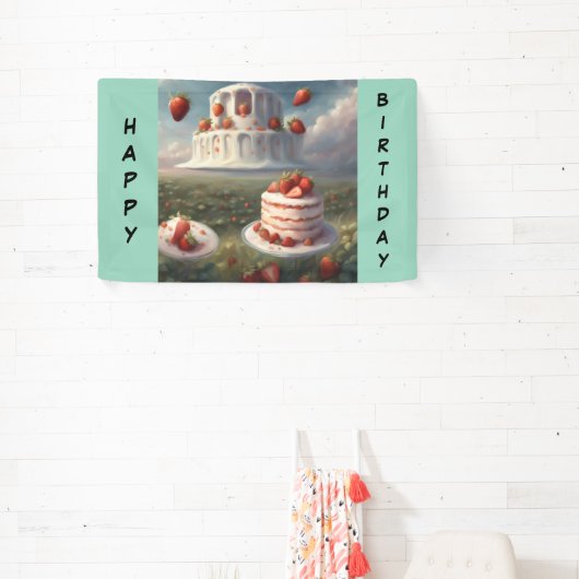 Strawberry shortcake Happy Birthday Banner (Insitu)