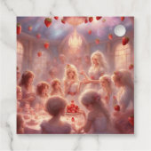 Strawberry shortcake huis en feest bedankjes labels (Achterkant)