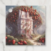 Strawberry shortcake huis en feest bedankjes labels (Voorkant)