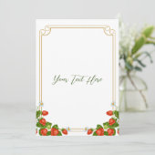 Strawberry Shortcake Invitation 5x7" Kaart (Staand voorkant)