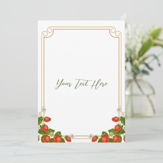 Strawberry Shortcake Invitation 5x7" Kaart (Staand voorkant)