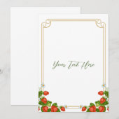 Strawberry Shortcake Invitation 5x7" Kaart (Voorkant / Achterkant)