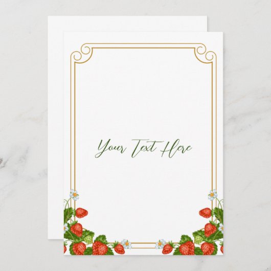 Strawberry Shortcake Invitation 5x7" Kaart (Voorkant / Achterkant)