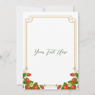 Strawberry Shortcake Invitation 5x7" Kaart